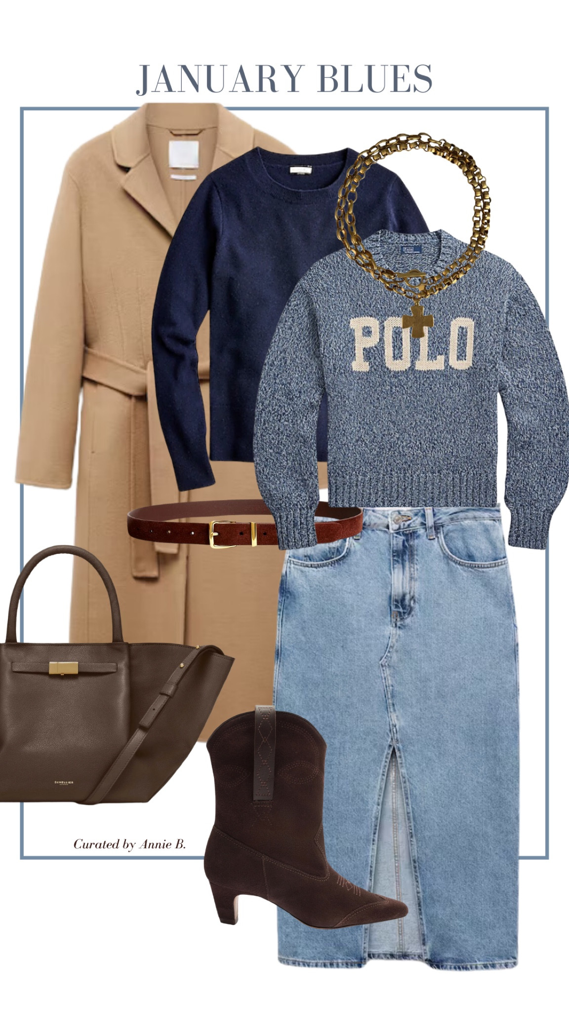 January blues / mango denim skirt / polo sweater / layering / wool coat 

#LTKshoecrush #LTKfindsunder100 #LTKSeasonal