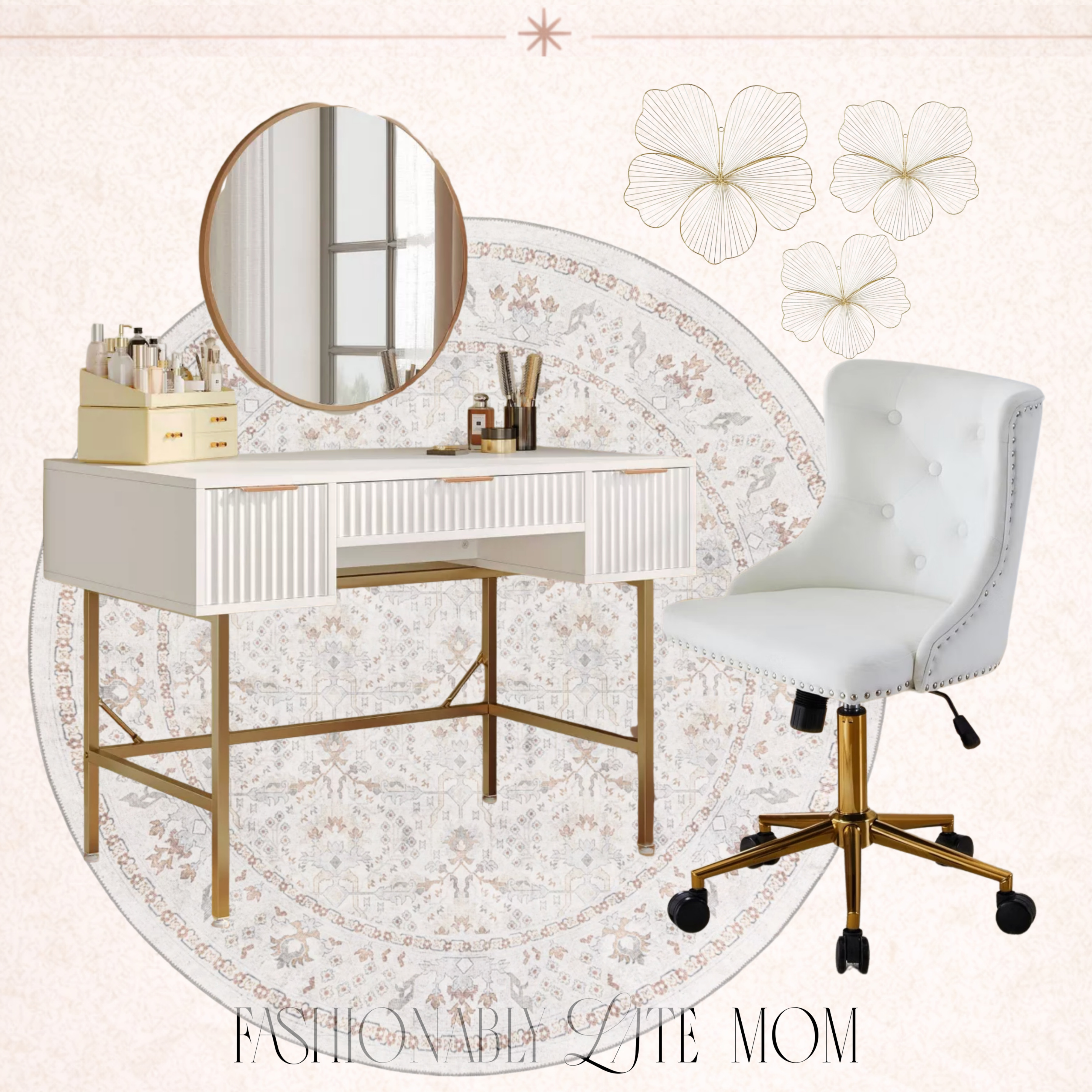 The prettiest little home office or vanity setup all from Target! 

 #LTKgrwm #LTKHome