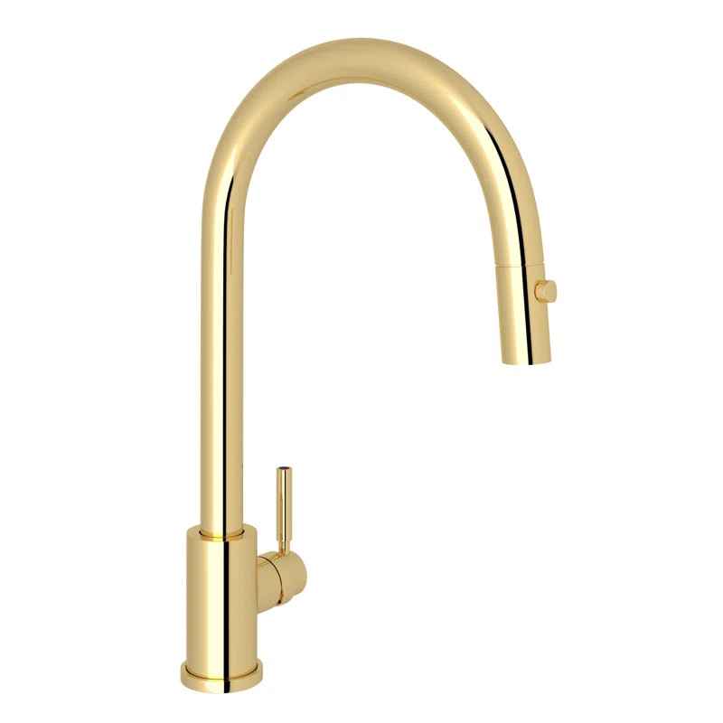 Holborn Pull-Down Single Handle Kitchen Faucet with Side Spray | Wayfair North America