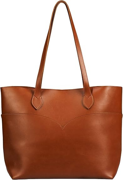 Tote Bag For Women Vegan Leather Simple Vintage Shoulder Retro Handbag Classic A4 Purse | Amazon (US)