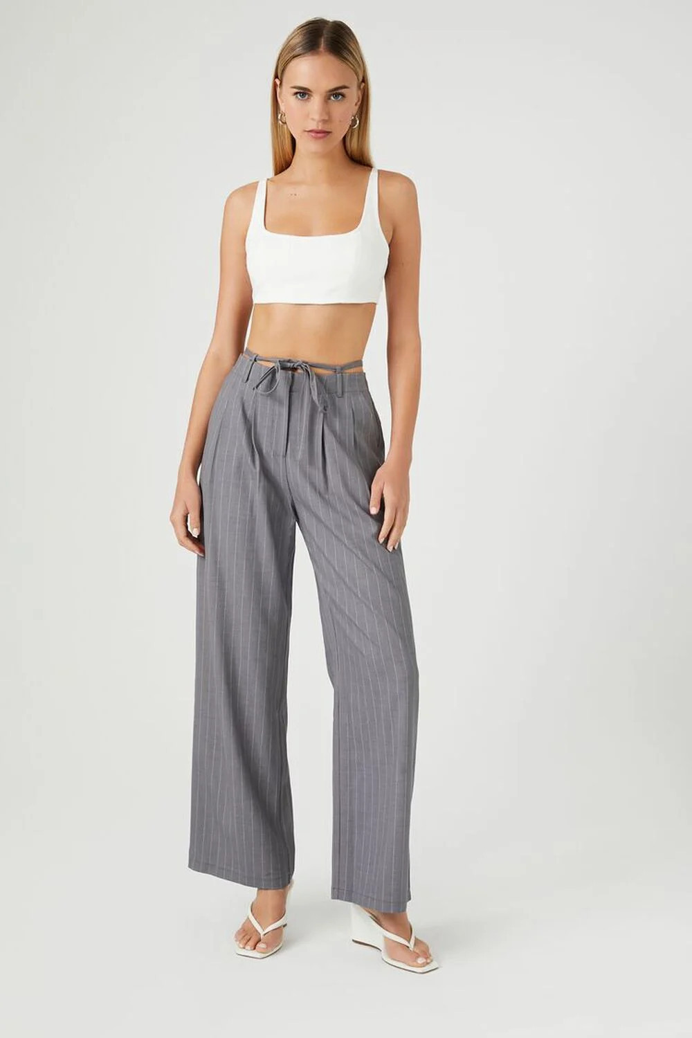Pinstripe Wide-Leg Trousers | Forever 21 (US)