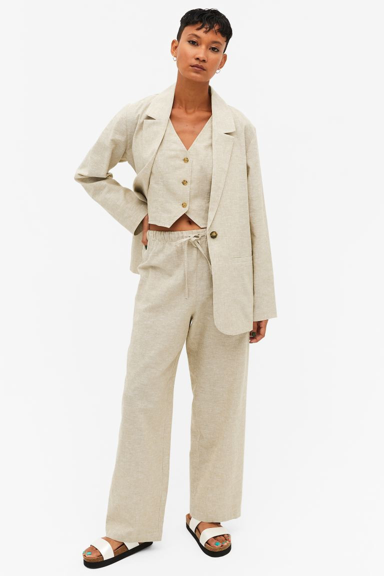 Einreihiger Blazer aus Leinenmischung | H&M (DE, AT, CH, NL, FI)