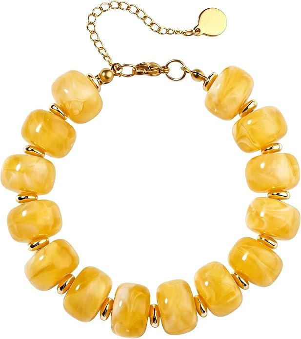 Chunky Beaded Bracelets for Women Colorful Statement Bracelet | Amazon (US)