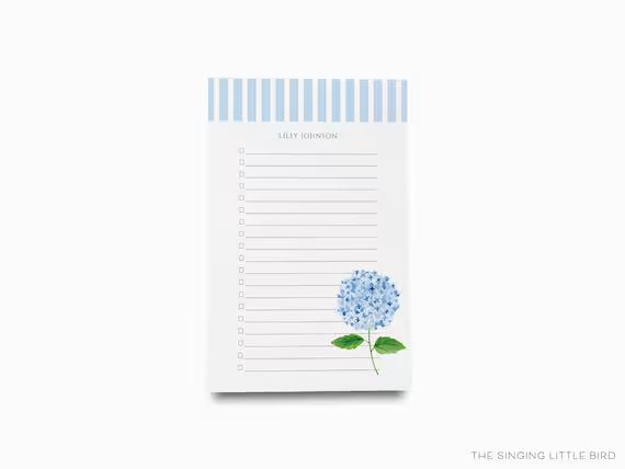 Personalized Hydrangea Notepad  Hydrangea Notepad Set  - Etsy | Etsy (US)