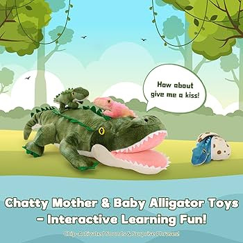 MorisMos Alligator Stuffed Animal with Babies Inside, 23.6'' Talking Mommy Stuffed Alligator Plus... | Amazon (US)