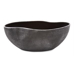 Howard Elliott Free Formed Shape Ceramic Bowl in Textured Black | Homesquare
