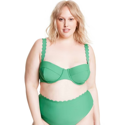 Women's Scallop Edge Underwire Bikini Top - RHODE x Target Green | Target
