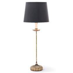 Regina Andrew Clove Antique Gold Leaf Stem Black Linen Shade Buffet Table Lamp | Kathy Kuo Home
