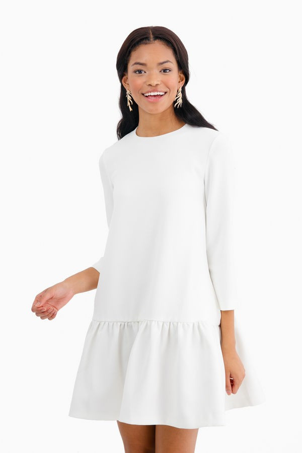 White Sutton Peplum Dress | Tuckernuck (US)