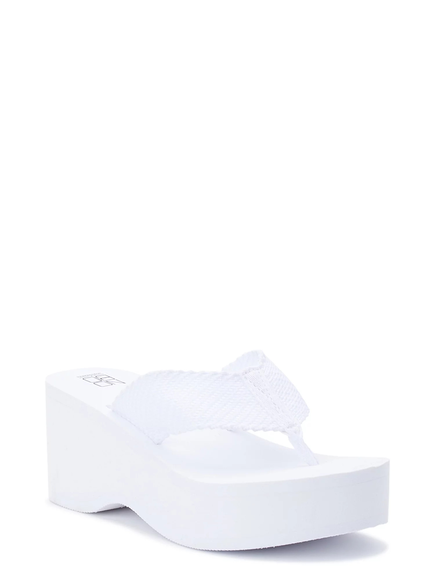 No Boundaries Women's Wedge Thong Sandals | Walmart (US)