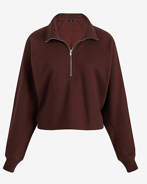 Quarter Zip Boxy Fleece Sweatshirt | Express