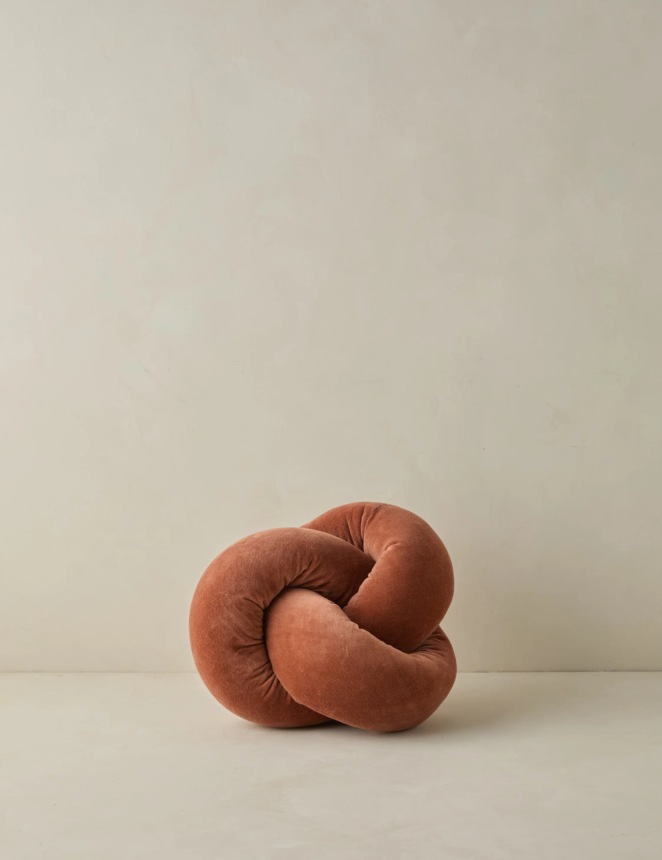 Dewey velvet pillow in burnt orange