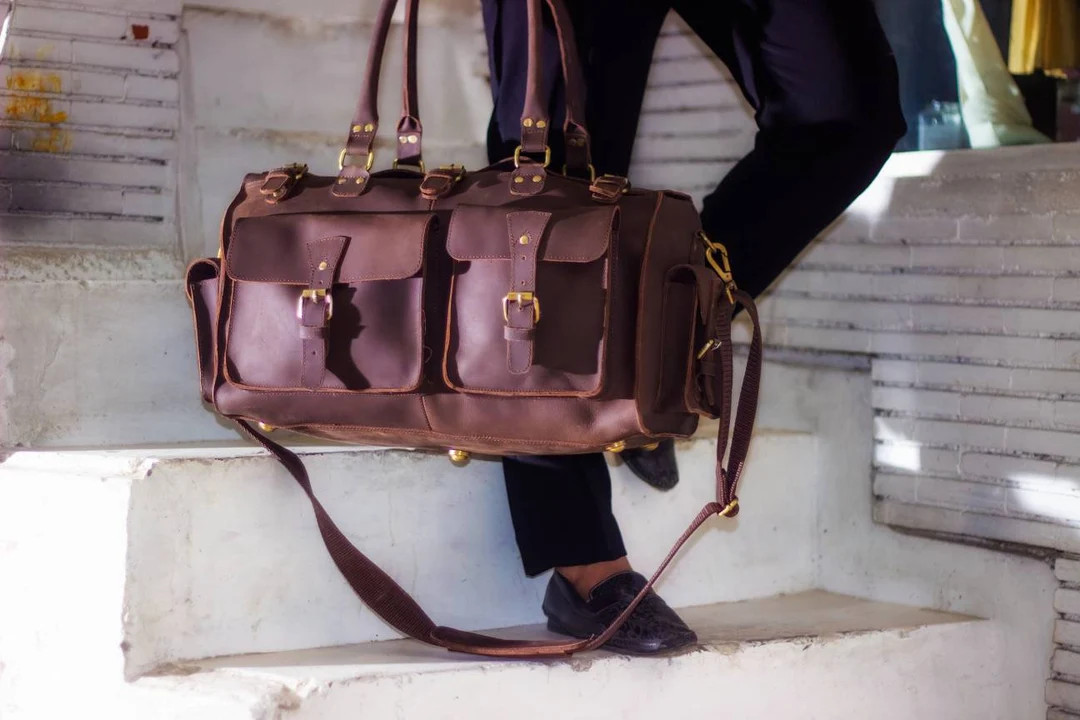 Personalized Full Grain Leather Weekender Bag: Brown Duffle, Overnight Carry-On | Etsy (US)