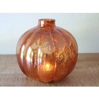 Vintage Pumpkin Votive Candle Holder/Decorative Pumpkins/Glass Pumpkin/ Halloween Decoration Thanksg | Etsy (US)
