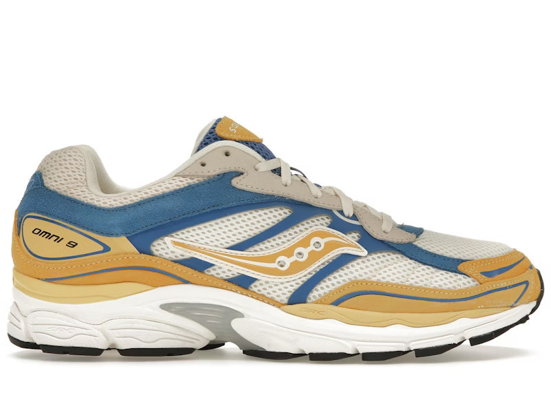 Men's Saucony ProGrid Omni 9 Premium Royal Blue Sneakers in Cream/Yellow | StockX