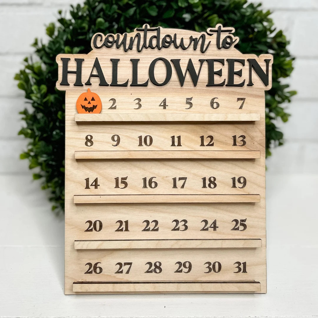 Halloween Countdown Sign, countdown calendar, countdown to Halloween, Halloween decoration, fall ... | Etsy (US)