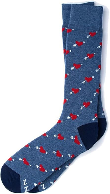 Men's Hipster Designer Cupids Arrow Heart Head Over Heels Love Crew Dress Socks | Amazon (US)