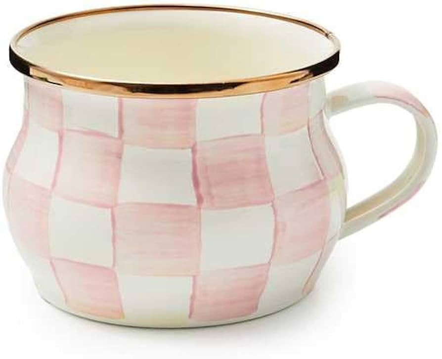MACKENZIE-CHILDS Enamel Teacup, Unique Coffee and Tea Mug, Enamel Cup for Hot Tea, 10 Ounces, Pin... | Amazon (US)