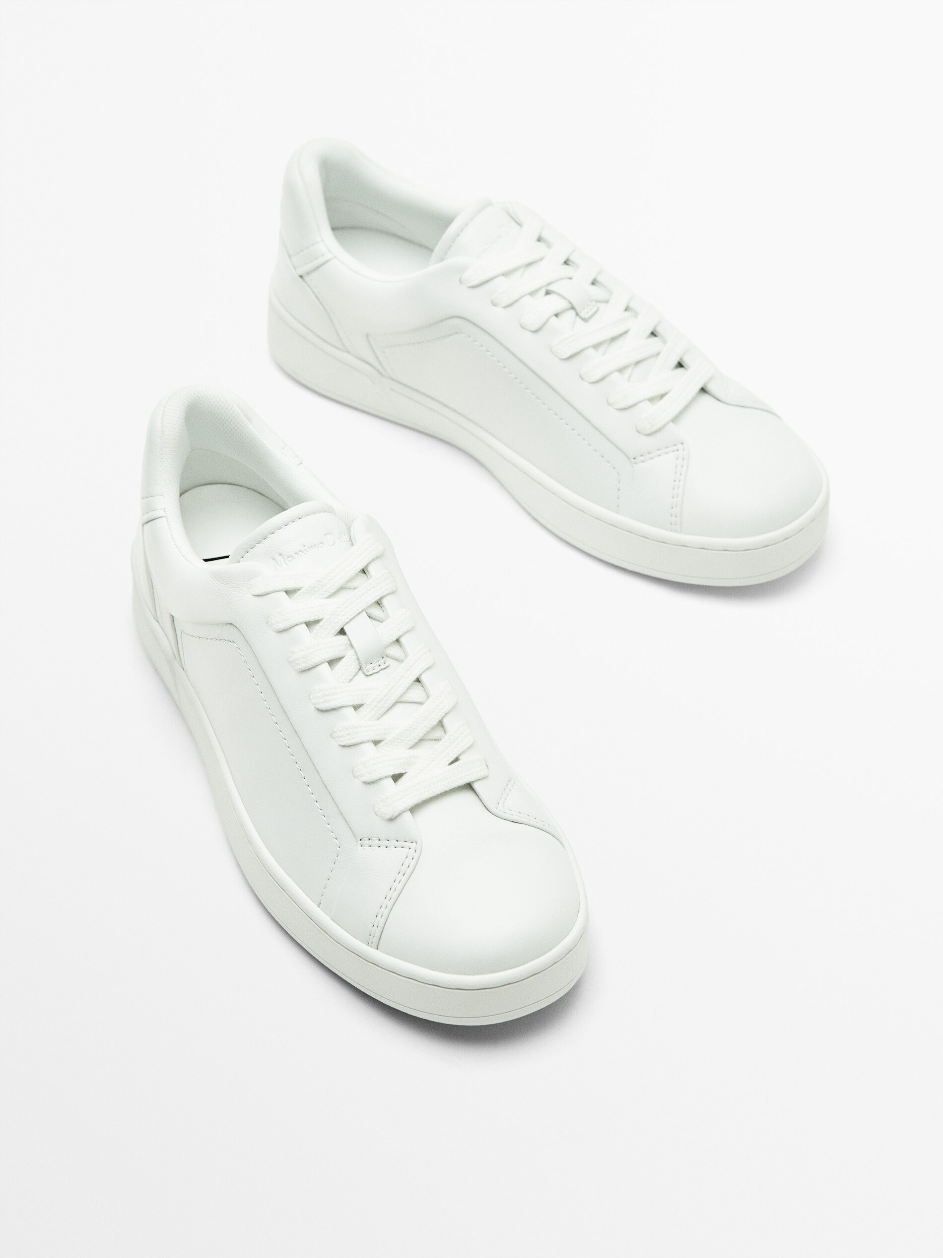 Weiße Ledersneaker | Massimo Dutti DE