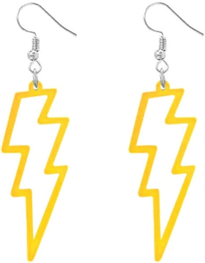 RUIZHEN 80s Neon Earrings Halloween Lightning Earrings Retro Acrylic Drop Dangle for Women 80's P... | Amazon (US)