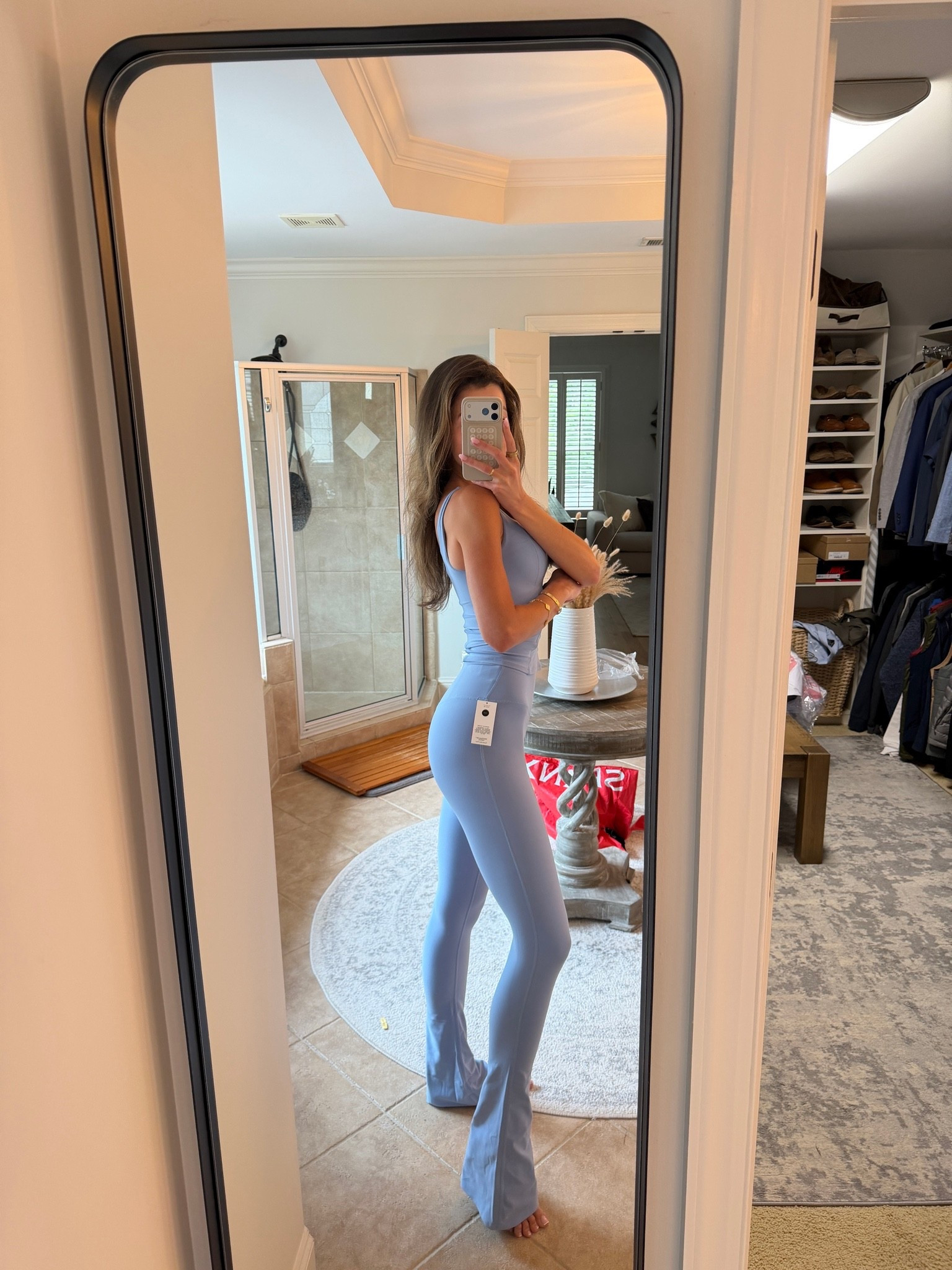 This set from Spanx is so comfortable and flattering. I’m wearing a size small in the top and a size small tall in the pants. ￼

#LTKootd #LTKActive #LTKSaleAlert
