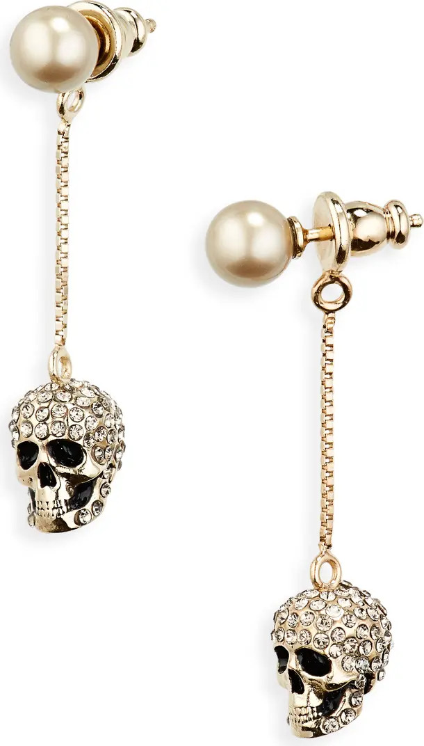 Alexander McQueen Pavé Skull Drop Earrings | Nordstrom