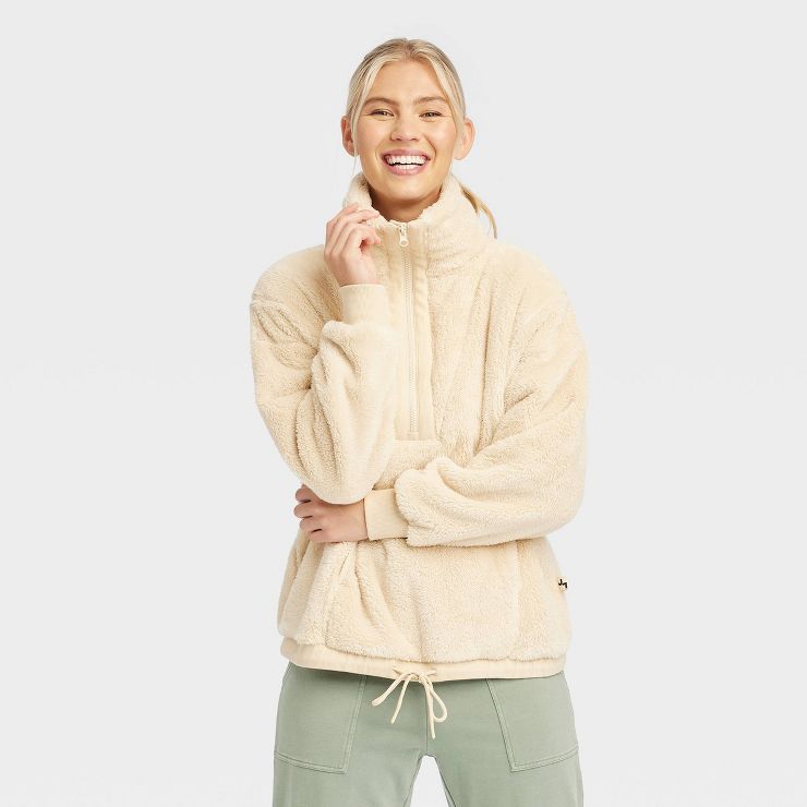 Women's High Pile Fleece 1/2 Zip Pullover - JoyLab™ | Target