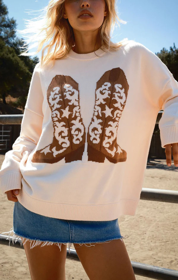 Stay Awhile Sweater ~ Cowboy Boot Knit | Show Me Your Mumu