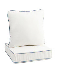 Made In Usa 2pc Indoor Outdoor Deep Seat Cushion Set With Piped Edges | TJ Maxx