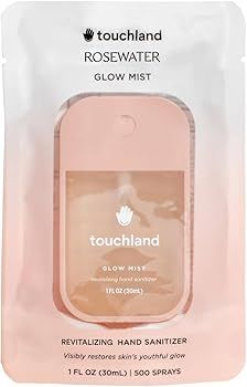 Touchland Glow Mist Revitalizing Hand Sanitizer Spray, Rosewater scented, 500-Sprays each, 1FL OZ... | Amazon (US)