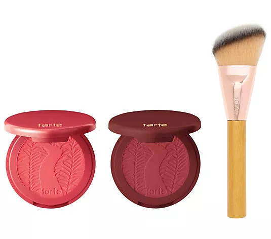 tarte Amazonian Clay 12-hr Wear Blush Duo with Brush | QVC
