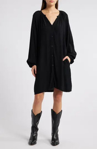 Click for more info about Treasure & Bond Flowy Button Front Minidress | Nordstrom