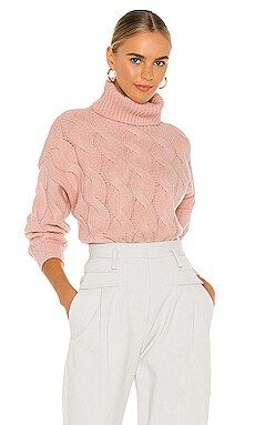 Line & Dot Aimee Cable Knit Sweater in Pink from Revolve.com | Revolve Clothing (Global)