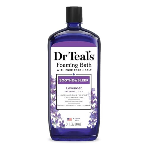 Dr Teal's Foaming Bath with Pure Epsom Salt, Soothe & Sleep with Lavender, 34 fl oz | Amazon (US)