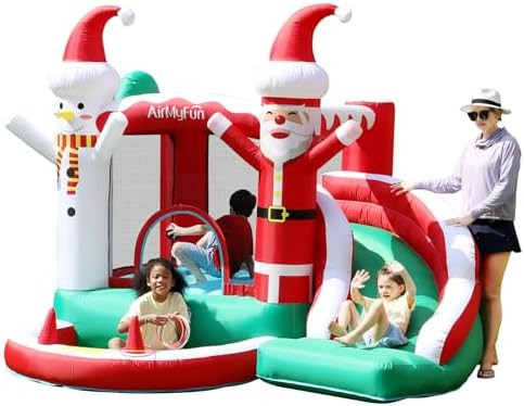 AirMyFun Christmas Theme Inflatable Bounce House, Independent Fan Rapid Expansion - Holiday Fun M... | Amazon (US)