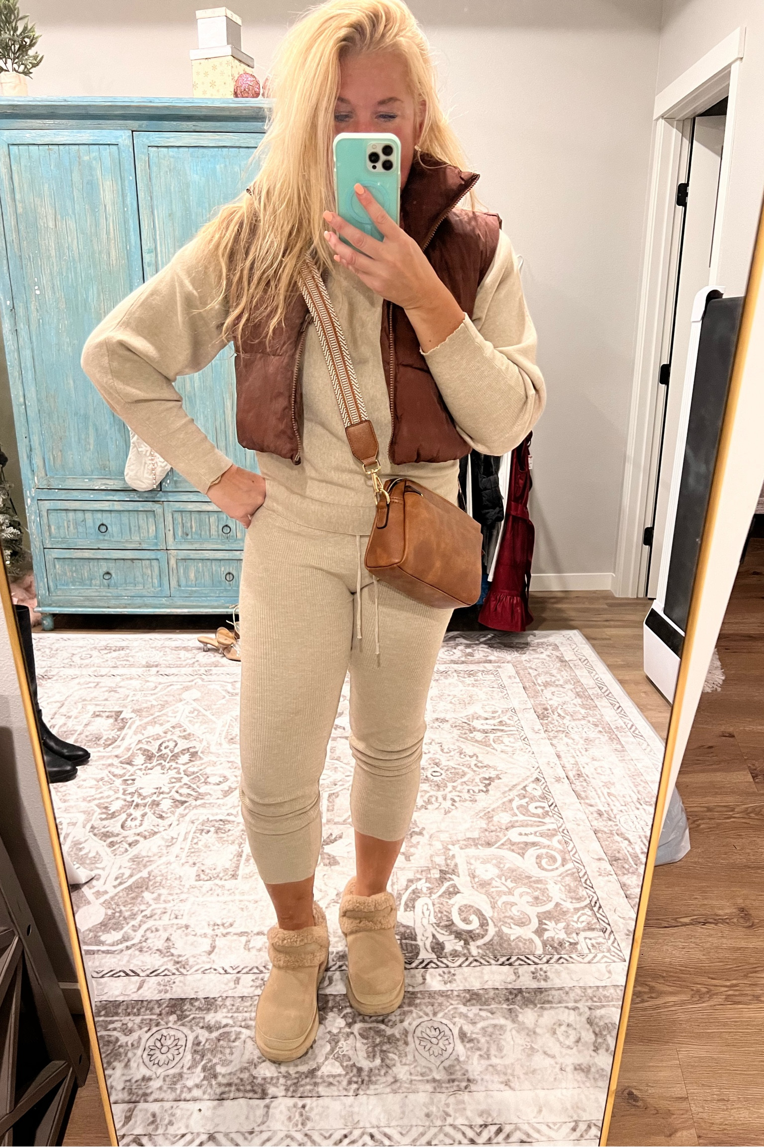 Outfits to wear to the airport, 2 piece lounge sets, loungewear, UGG Mini Boot 

#LTKStyleTip #LTKTravel #LTKCyberWeek