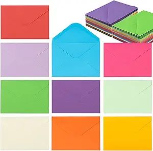 50 Pack A1 Envelopes Colorful Small Envelopes V Flap with Glue For Weddings Cards, Greeting Cards... | Amazon (US)