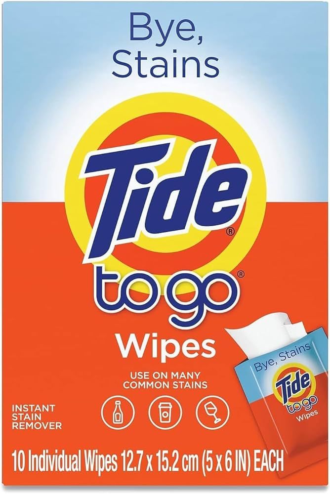 Tide Stain Remover for Clothes, Tide To Go Wipes, Instant Stain Remover for Clothes, Travel & Poc... | Amazon (US)