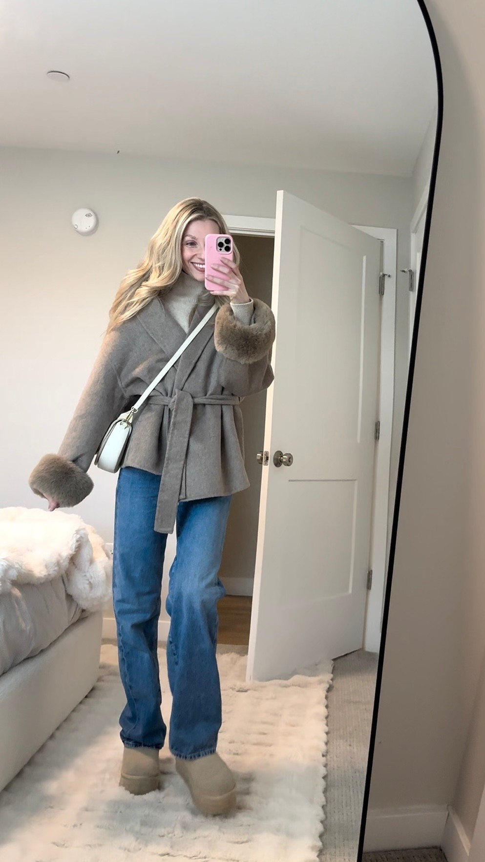 Fur cuff wrap jacket 🤎