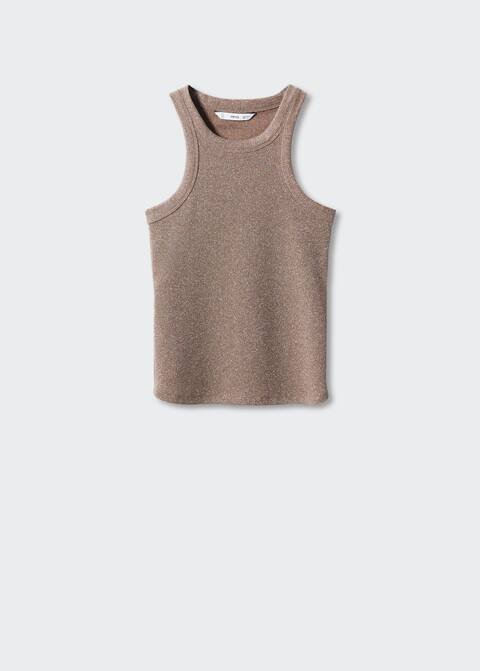 Metallic ribbed top | MANGO (US)
