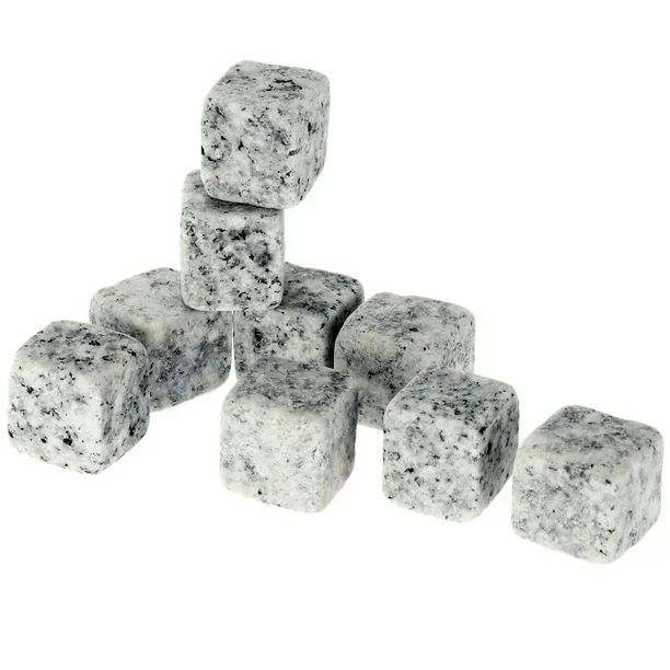 Anself 9pcs 18mm Whisky Ice Stones Drinks Cooler Cubes Beer Rocks Granite with Pouch | Walmart (US)