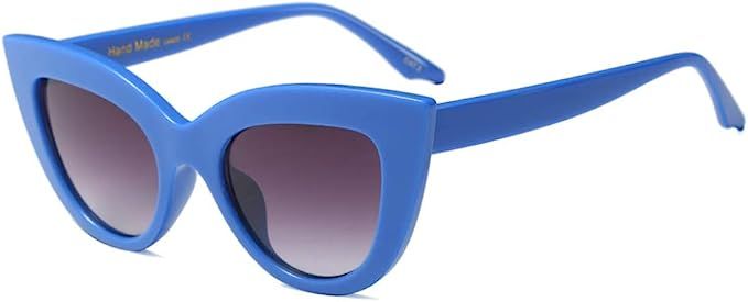 Vintage Retro Cateye Sunglasses for Women Bold Colorful Cat Eye UV400 Protection | Amazon (US)