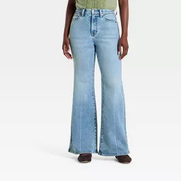Women's High-Rise 70's Flare Jeans - Universal Thread\u2122 Light Wash Blue 2 Short | Target