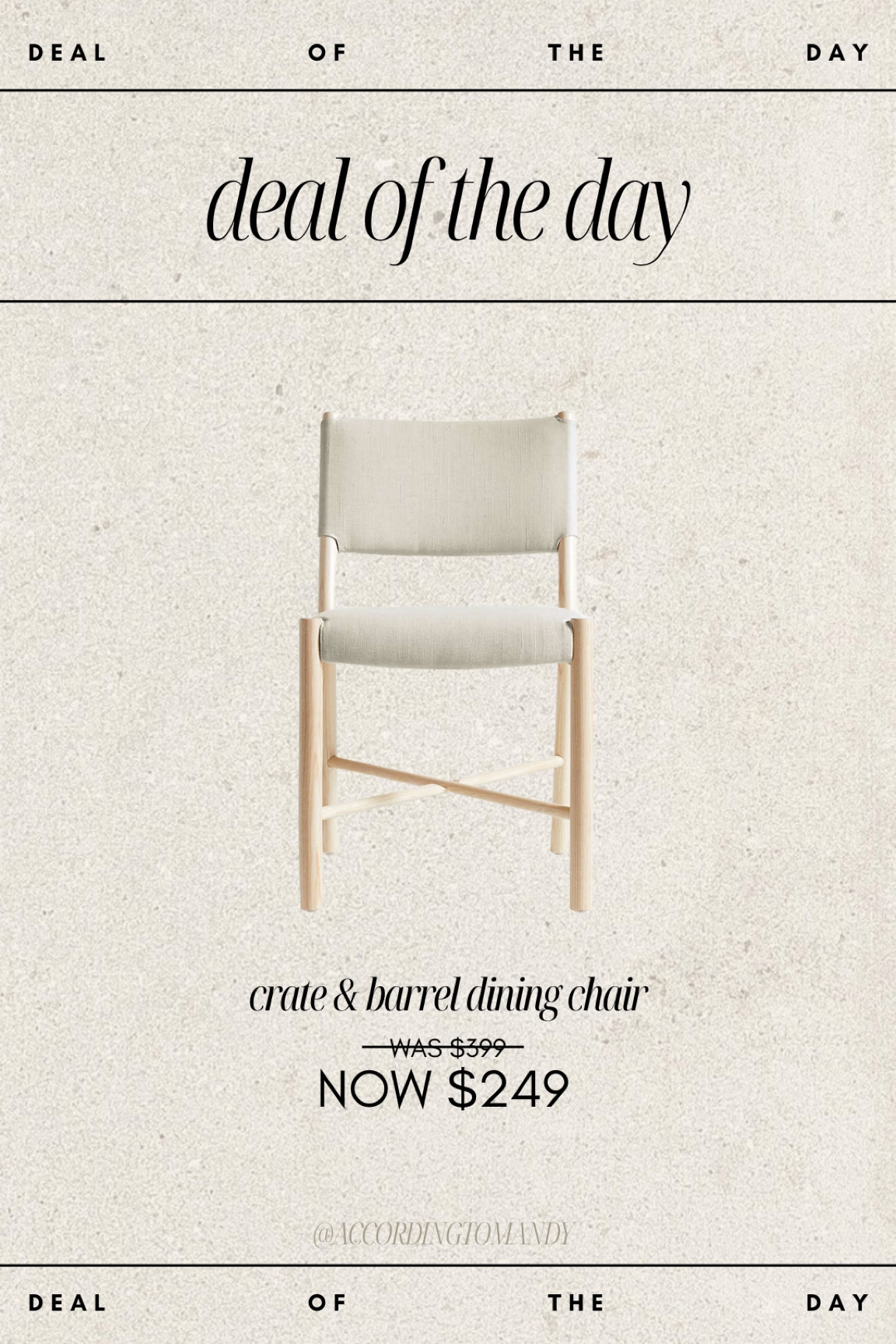 Deal of the day: crate and barrel dining chair! 

#LTKFind #LTKsalealert #LTKhome