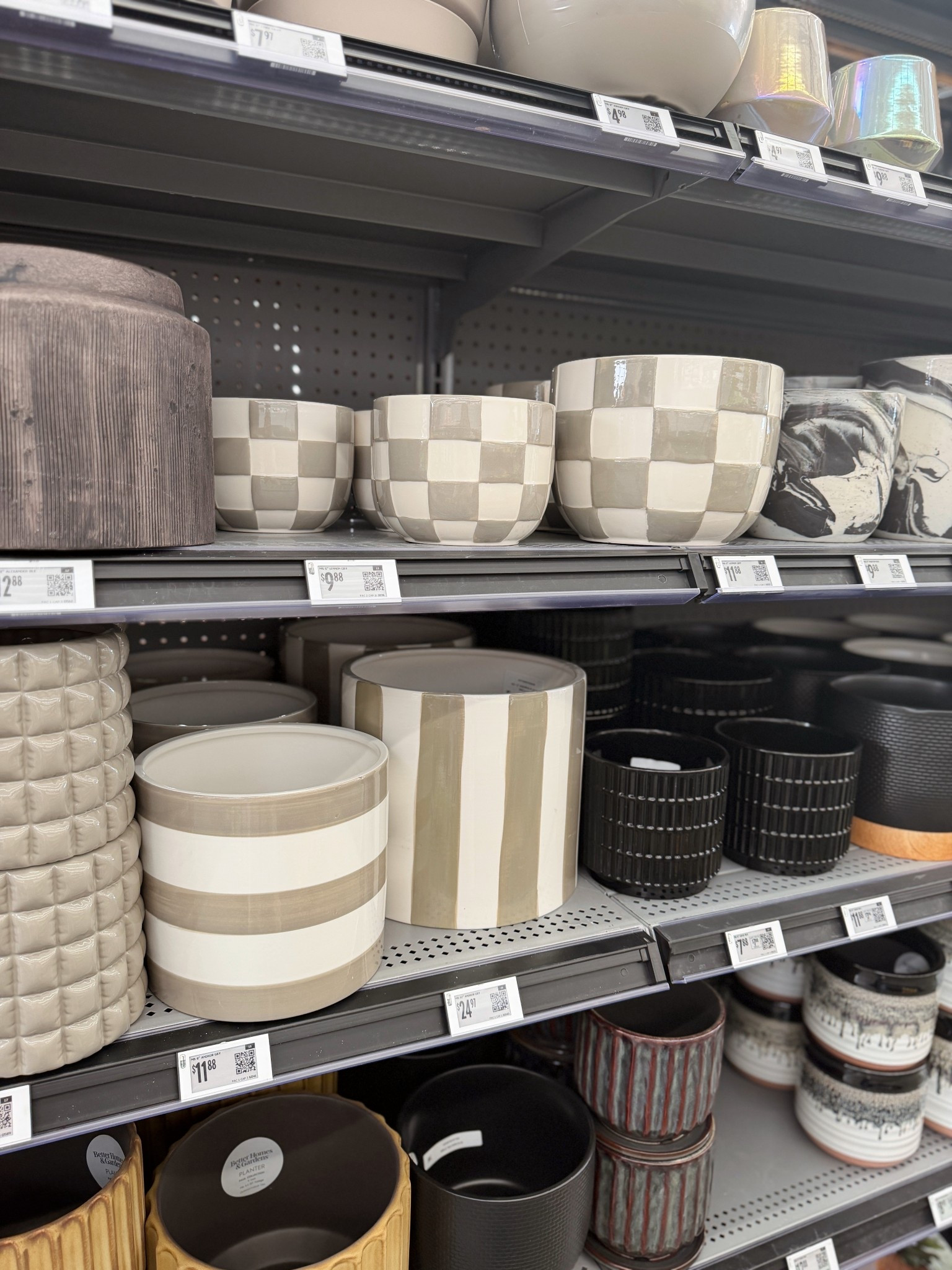 Can you even with these checkered and striped planters!? The checkered looks like the viral target checkered planter from the last few years, but I like the shape of these Walmart planters better. And the vertical stripe planter is to die for. Screams designer, but on a budget. #walmart #walmarthome #ltkunder25

#LTKHome #LTKSeasonal