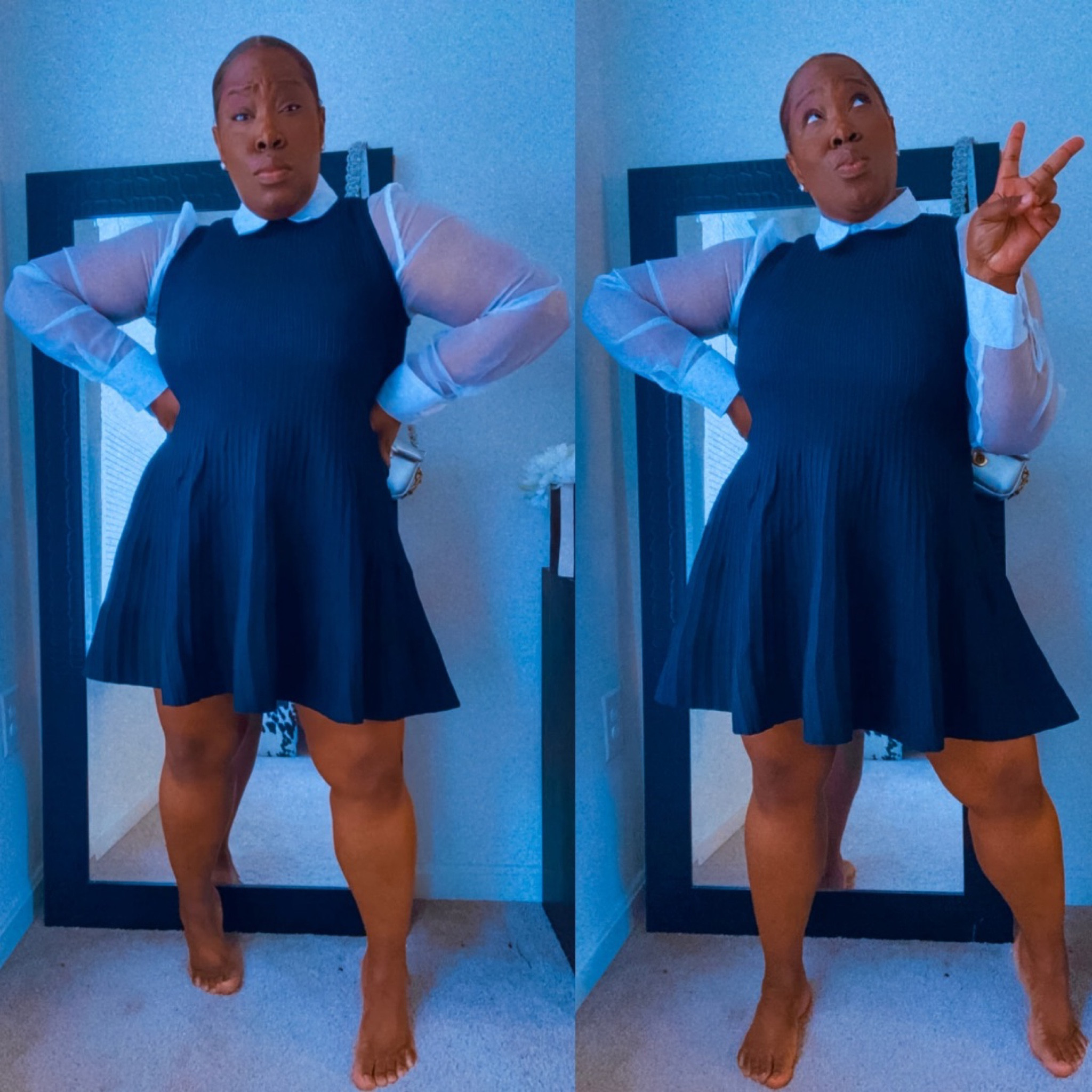 Knowing what silhouettes work with your body type does wonders in creating shape. A fit & flare rarely does me wrong. It is fitted at the smallest part of your body and then gives you volume on the bottom. The structure Scoop built into this dress is impressive 👌🏾 and I’m loving their spring collection with Walmart. With the weather being sketchy 😒, I layered it over my sheer tuxedo shirt from Shop Iccon. You can check online to see what stores carry it near you. 

#LTKPlusSize #LTKFindsUnder50 #LTKOver40