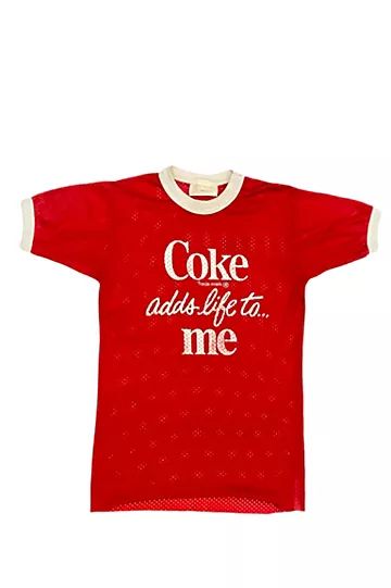 1970s Vintage Coke Adds Life To Me Mesh Ringer T-Shirt Selected by BusyLady Baca & The Goods | Free People (Global - UK&FR Excluded)