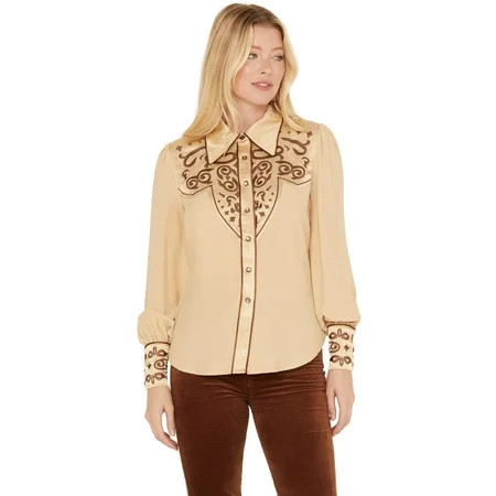 Shyanne Women s Long Sleeve Embroidered Western Snap Shirt - SWSP23W81 Medium US | Walmart (US)