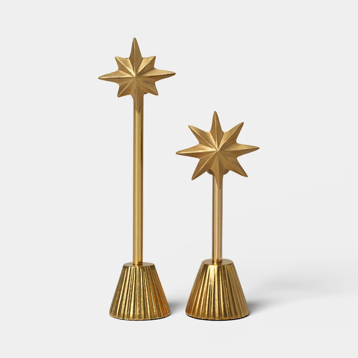 Set of 2 Star Christmas Taper Candle Holders - Threshold™ | Target