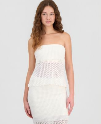 Juniors' Strapless Crochet Tube Top | Macy's